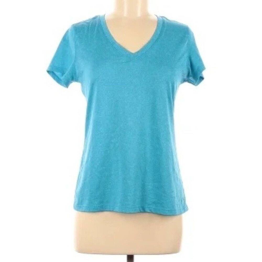 C9 Champion Powerblend Blue V-Neck Shirt SZ Small Short Sleeve
